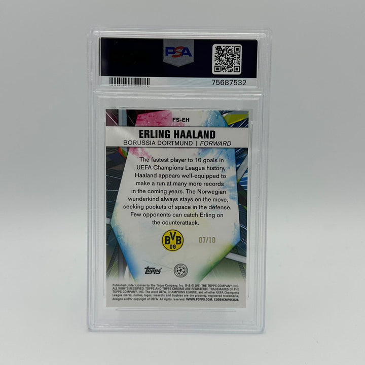 PSA 7 - 7/10 - Erling Haaland #FSEH - UEFA Champions League Future Star - Red Refractor
