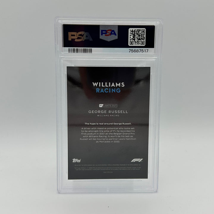 PSA 8 - 5/5 George Russell - Driver - Rainbow Foil