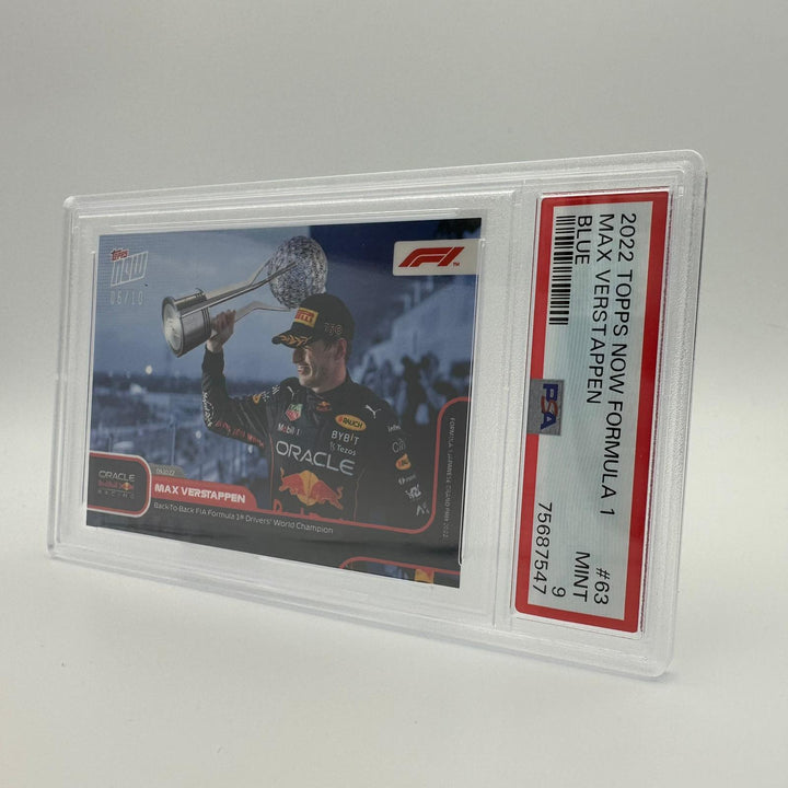 PSA 9 - 06/10 Max Verstappen - Back-to-back drivers world champion #63 - Blue