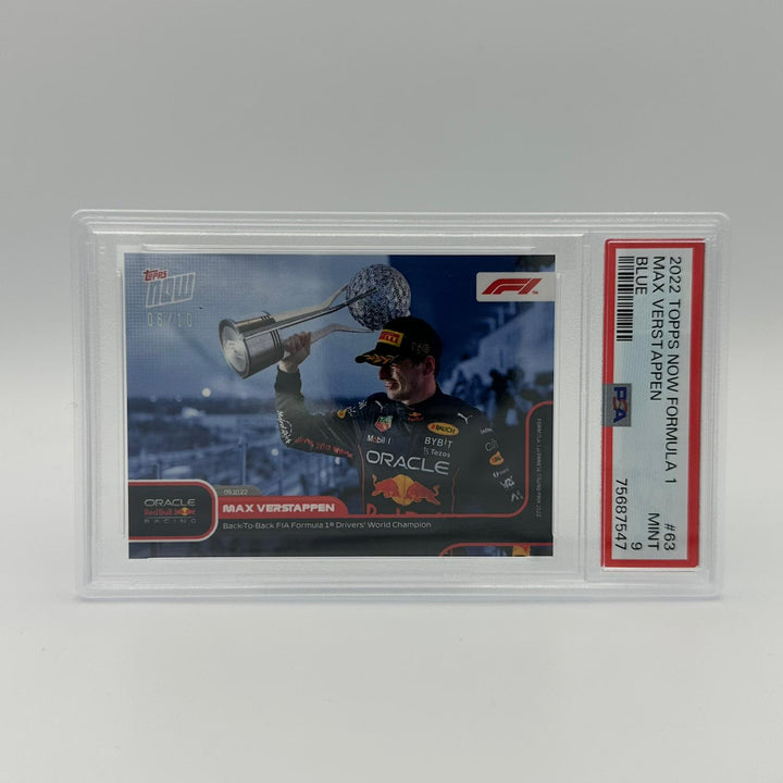 PSA 9 - 06/10 Max Verstappen - Back-to-back drivers world champion #63 - Blue