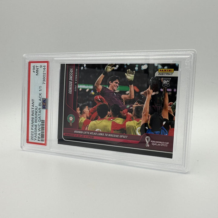 PSA 9 - 1/1  Yassine Bounou #96 - Fifa World Cup Qatar 2022 - Black - Instant