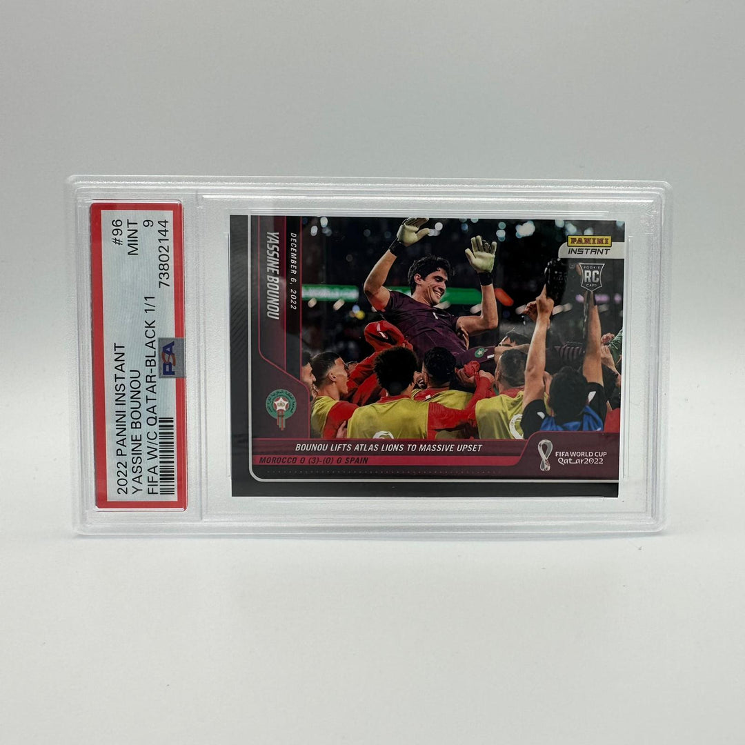 PSA 9 - 1/1  Yassine Bounou #96 - Fifa World Cup Qatar 2022 - Black - Instant