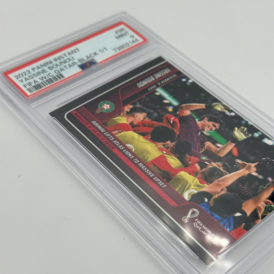 PSA 9 - 1/1  Yassine Bounou #96 - Fifa World Cup Qatar 2022 - Black - Instant
