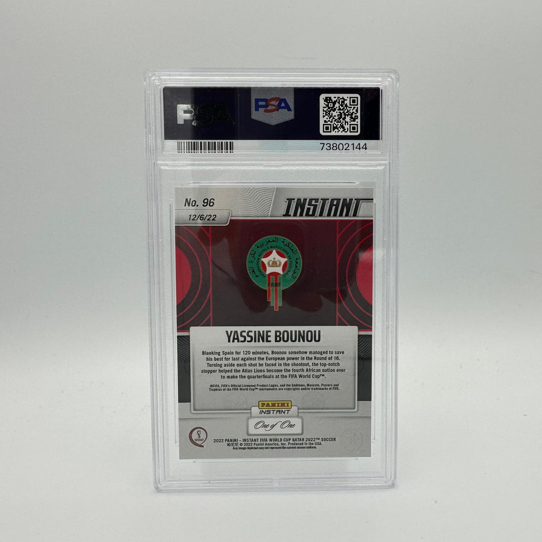 PSA 9 - 1/1  Yassine Bounou #96 - Fifa World Cup Qatar 2022 - Black - Instant