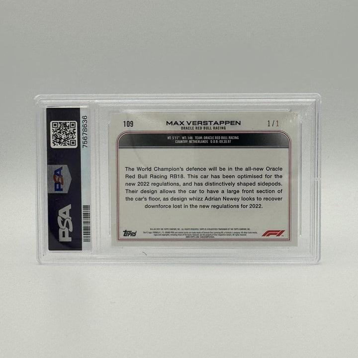 PSA 9 - 1/1 Max Verstappen #109 - Foilfractor
