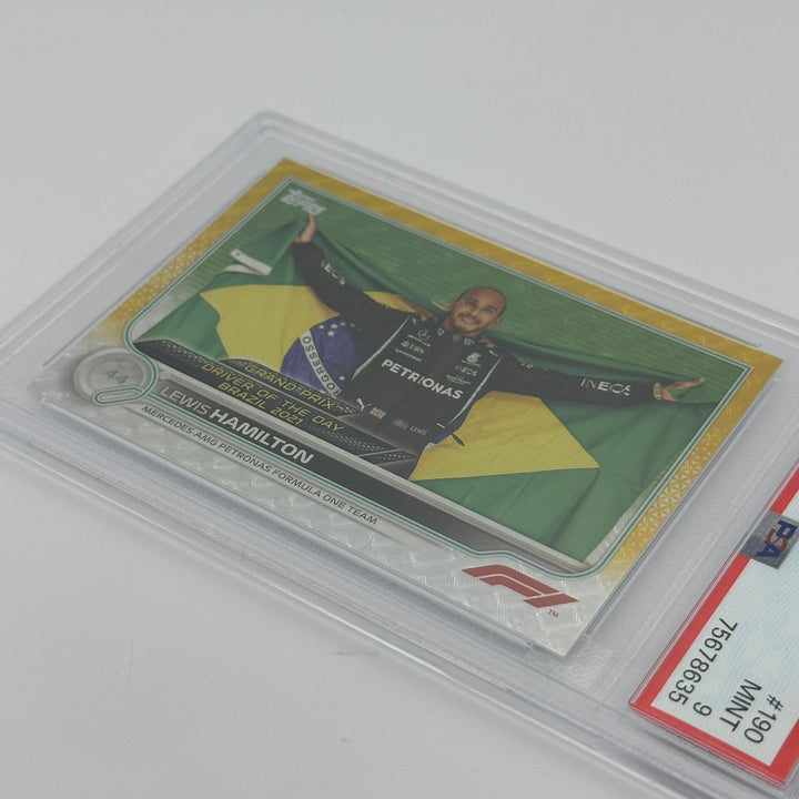 PSA 9 - 1/1 Lewis Hamilton - Grand Prix Winners #190 - Foilfractor