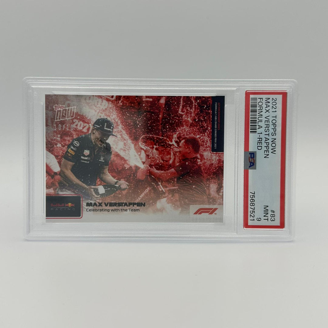 PSA 9- 10/10 - Max Verstappen - Celebrating With The Team #83 - Red
