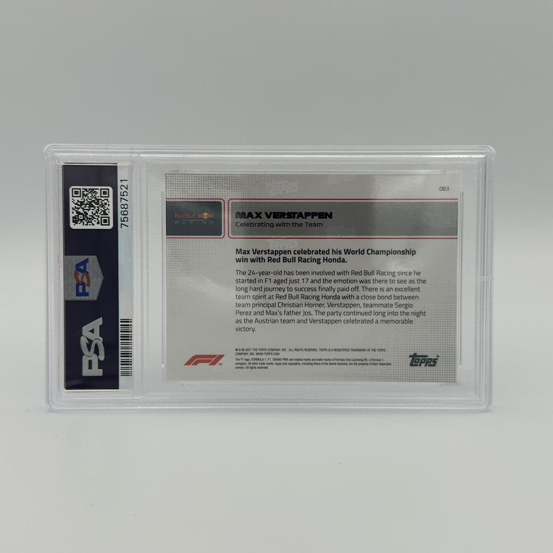PSA 9- 10/10 - Max Verstappen - Celebrating With The Team #83 - Red
