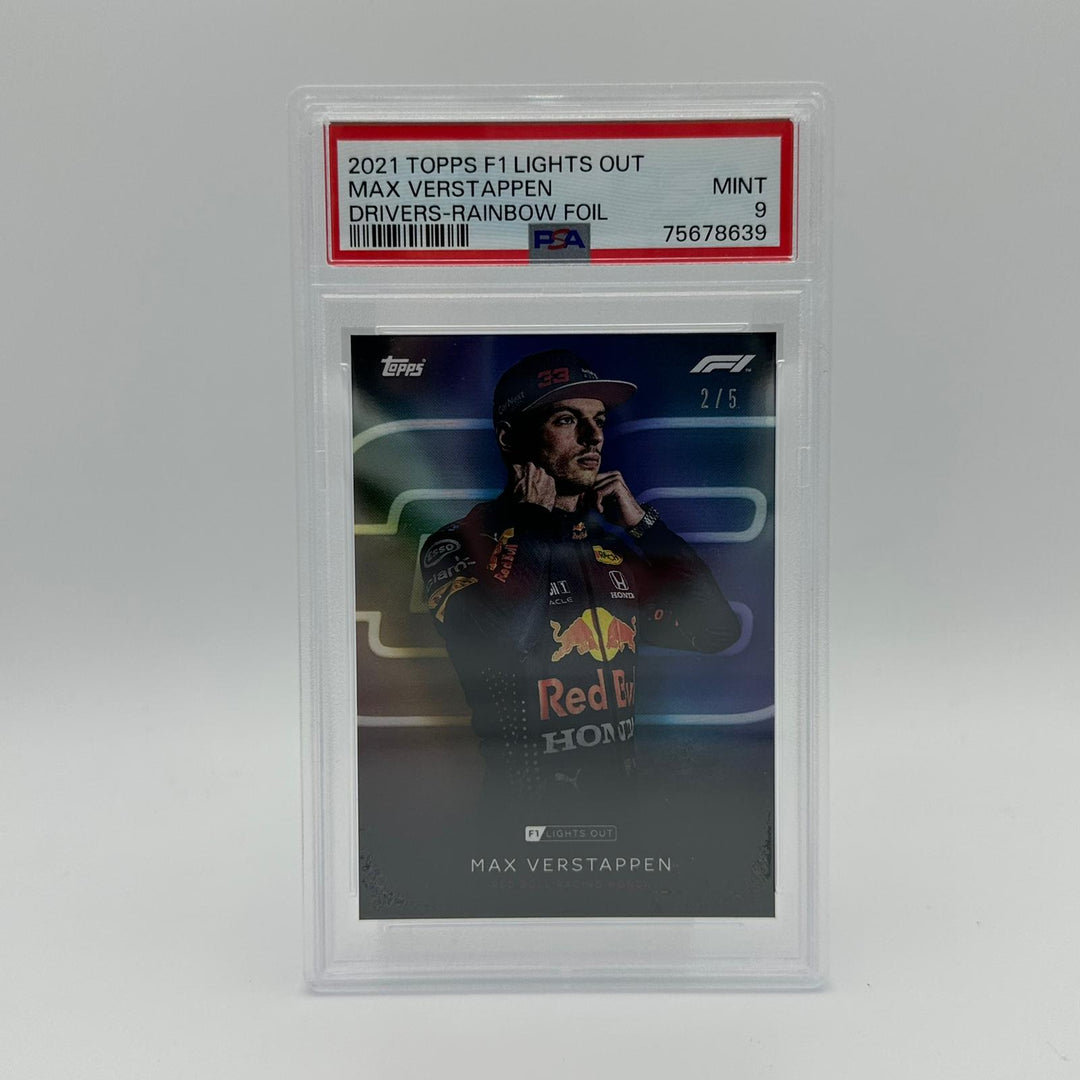 PSA 9 - 2/5 Max Verstappen - 2021 Lights Out - Drivers - Rainbow Foil
