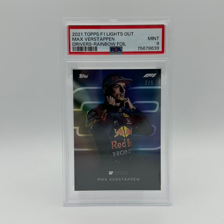 PSA 9 - 2/5 Max Verstappen - 2021 Lights Out - Drivers - Rainbow Foil