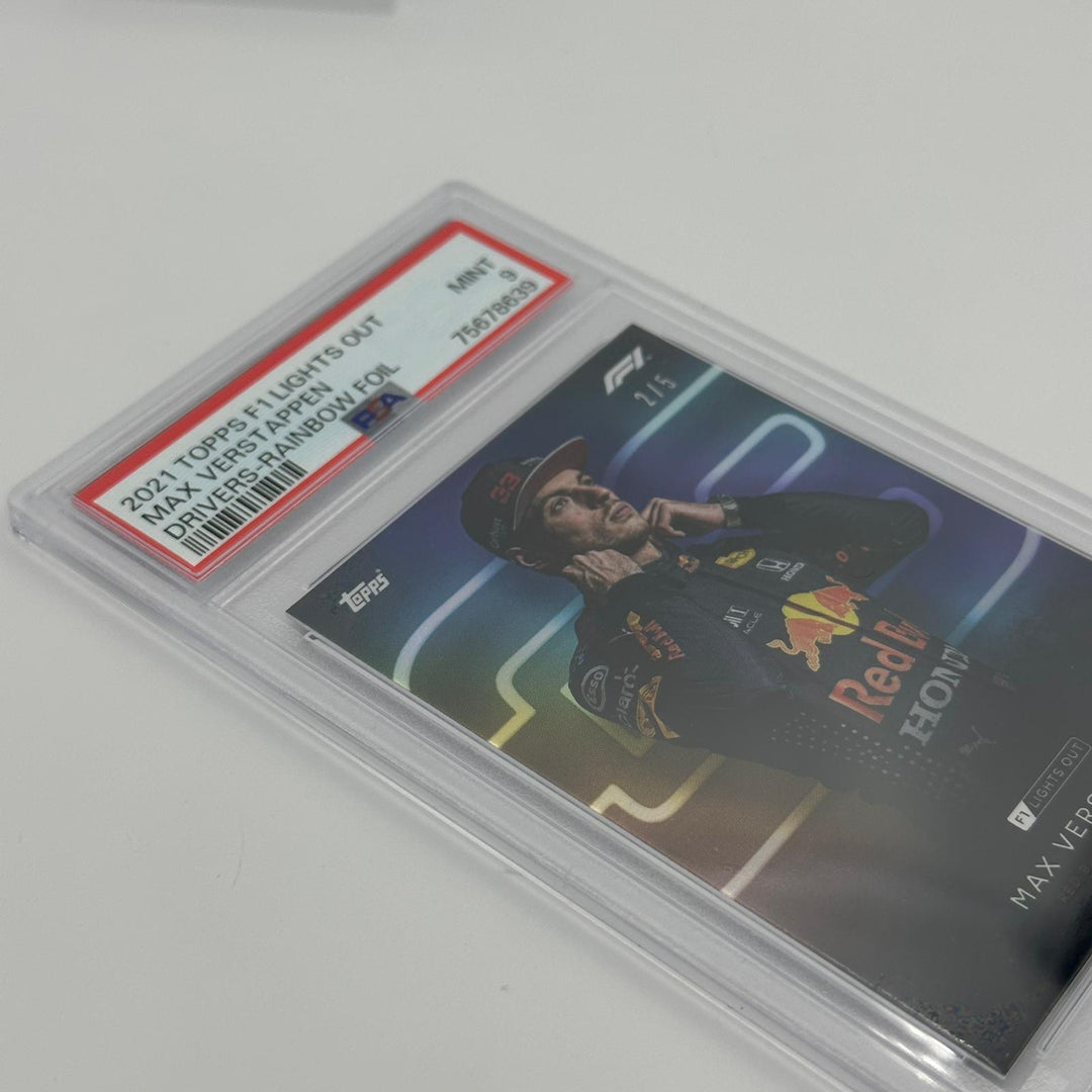 PSA 9 - 2/5 Max Verstappen - 2021 Lights Out - Drivers - Rainbow Foil