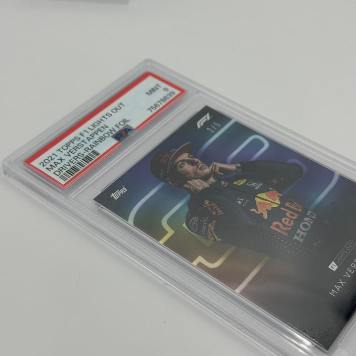PSA 9 - 2/5 Max Verstappen - 2021 Lights Out - Drivers - Rainbow Foil
