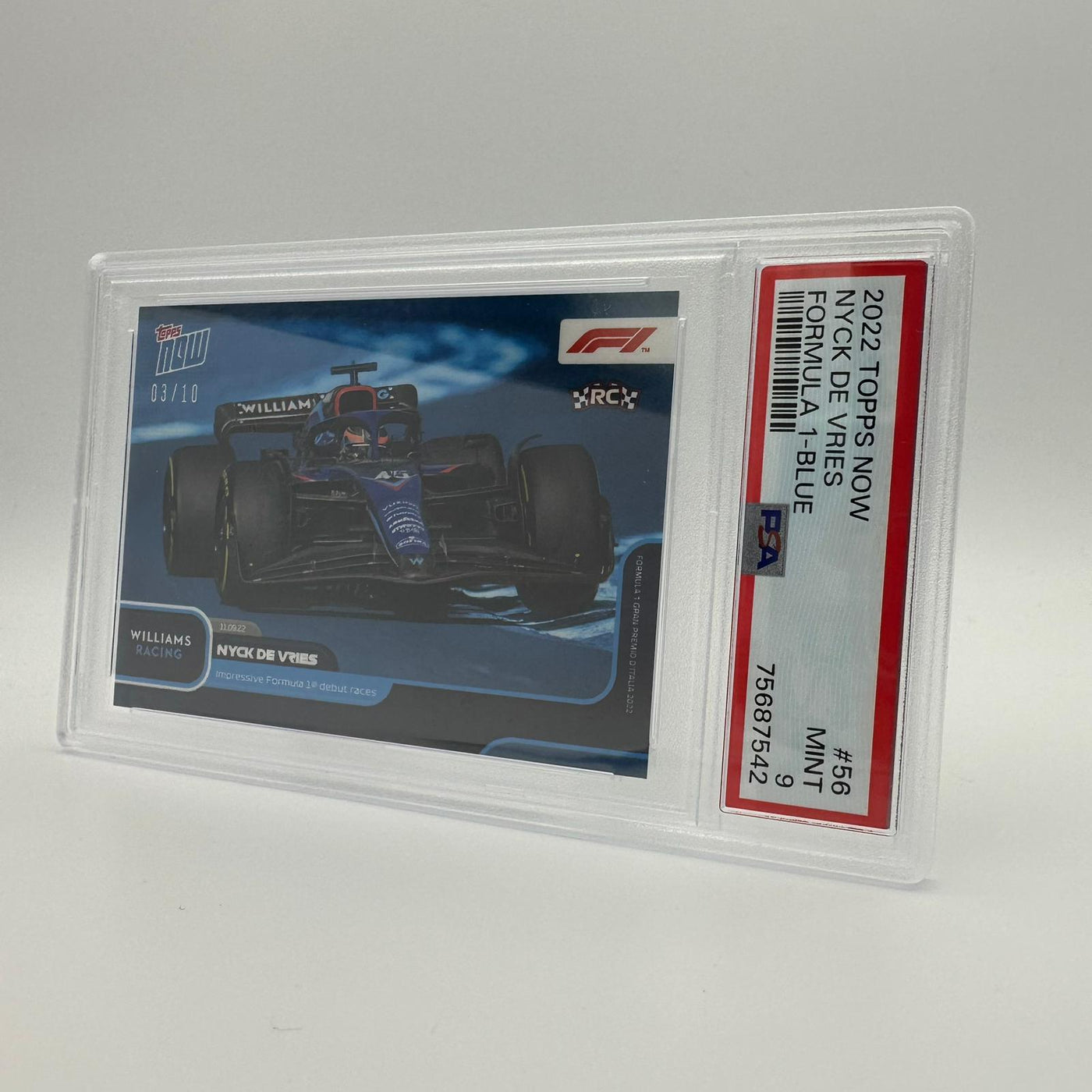 PSA 9 - 3/10 - Nyck de Vries - Impressive Formula 1 Debut #056 - Blue