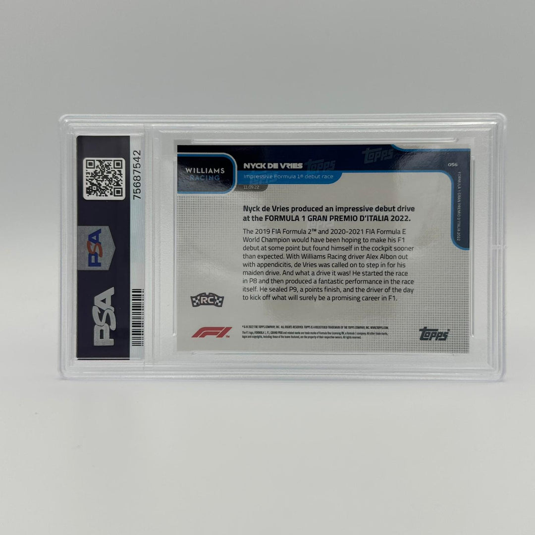 PSA 9 - 3/10 - Nyck de Vries - Impressive Formula 1 Debut #056 - Blue