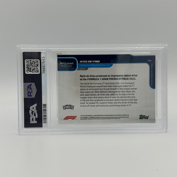 PSA 9 - 4/10 - Nyck de Vries - Impressive Formula 1 Debut #056 - Blue
