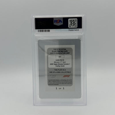 PSA Authentic - 1/1  Lando Norris #161 - Black Printing Plate - Chrome 2020