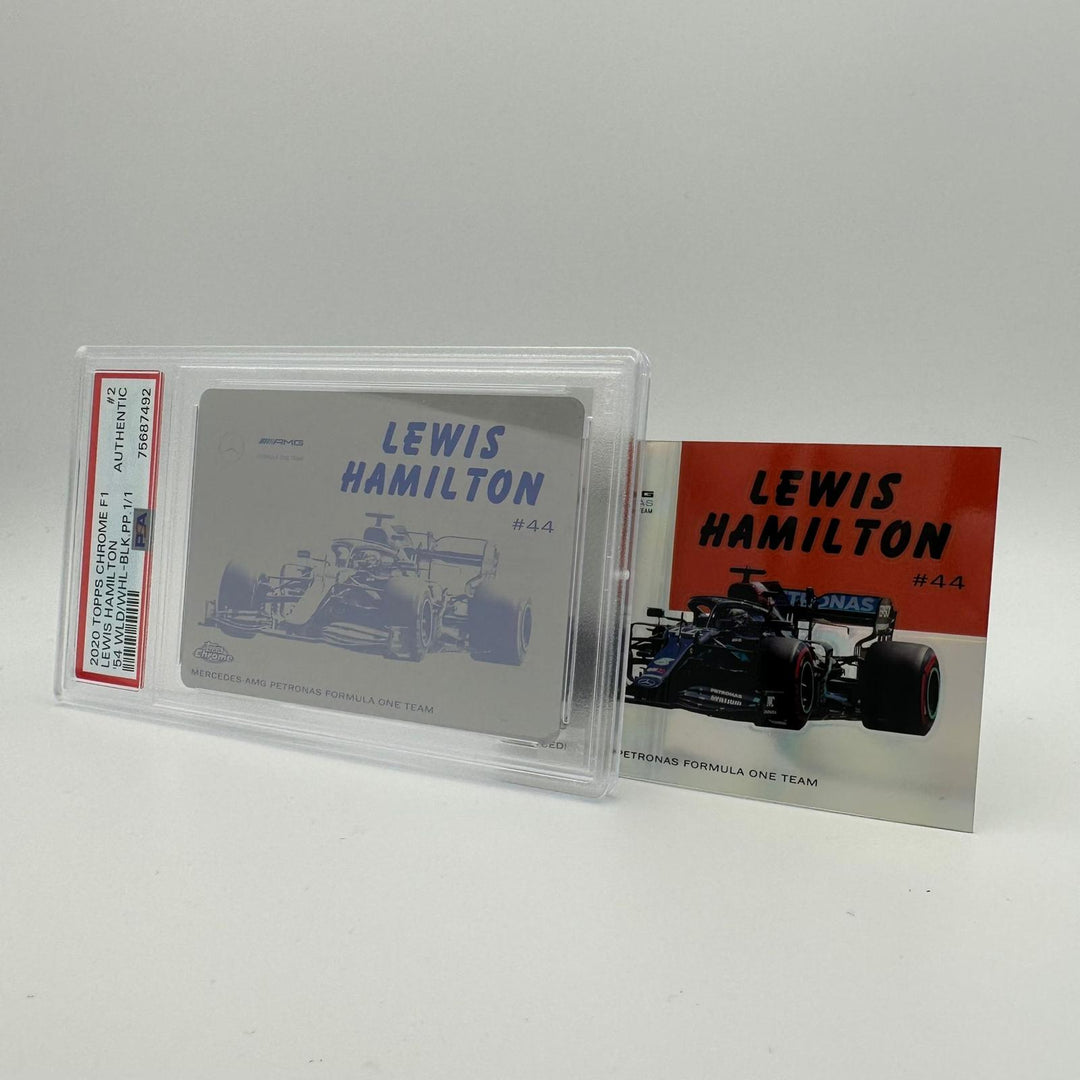 PSA Authentic - 1/1 Lewis Hamilton #54W-2 - Black Printing Plate - Chrome 2020