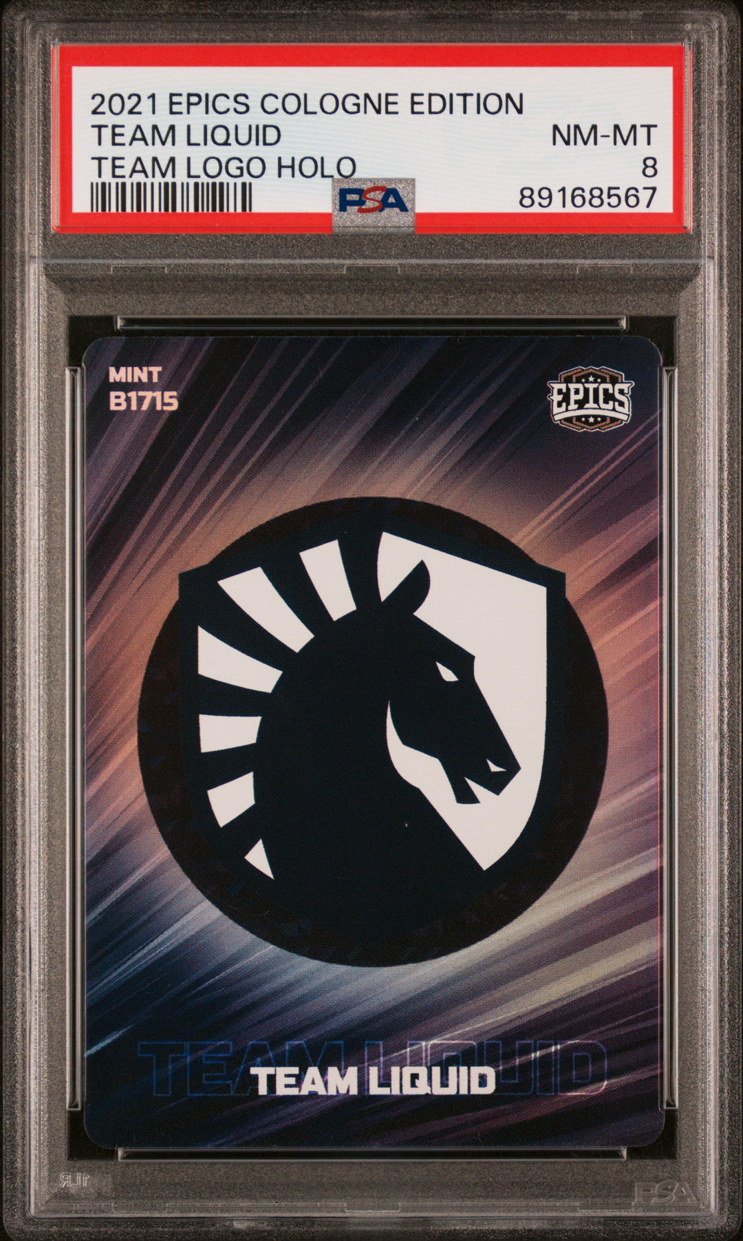PSA 8 - Team Liquid #B1715 - Team Logo Holo - 2021 Epics Cologne Edition