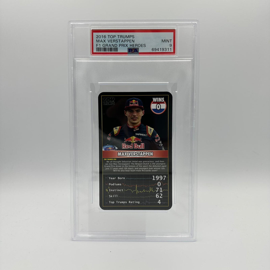 PSA 9 - Max Verstappen - 0 Wins - Top Trumps - 2016 Grand Prix Heroes