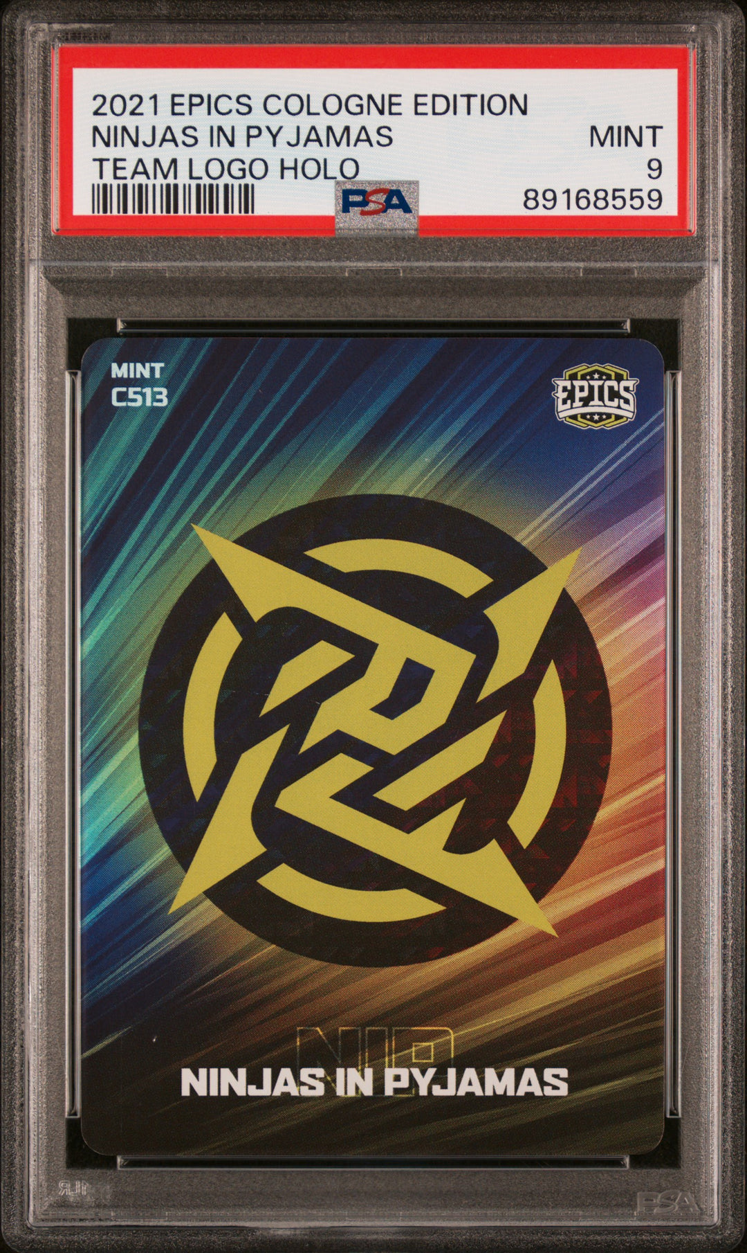 PSA 9 - Ninjas In Pyjamas #C513 - Team Logo Holo - 2021 Epics Cologne Edition