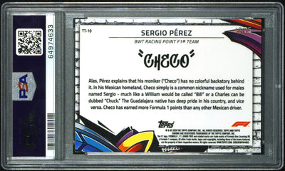 PSA 9 - 19/25 Sergio Perez #10 - Track Tags - Orange Refractor