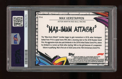 PSA 8 - 9/50 - Max Verstappen #5 - Track Tags - Gold - 2020 Topps Chrome F1