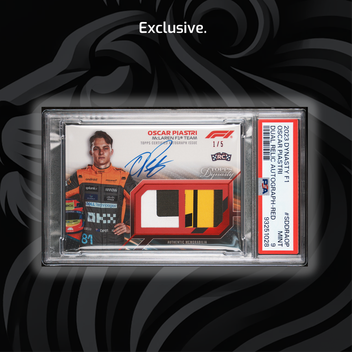 PSA 9  - 1/5 Red - Oscar Piastri #SDDRA-OP - 2023 Topps Dynasty Dual Relic - Rookie Card
