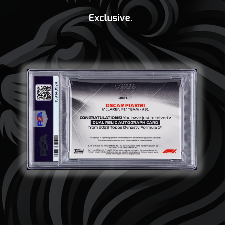 4/5 Red - Oscar Piastri #SDDRA-OP - 2023 Topps Dynasty Dual Relic - RC (POP1)