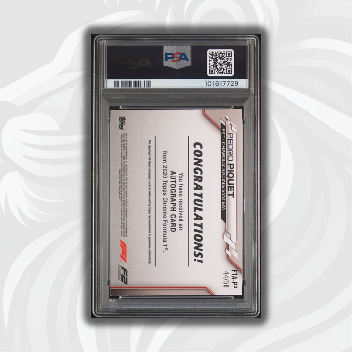 PSA 7 - 44/50 Auto - Pedro Piquet #F1A-PP - Topps Chrome 2020 - Gold Wave (POP1, 2 HIGHER)