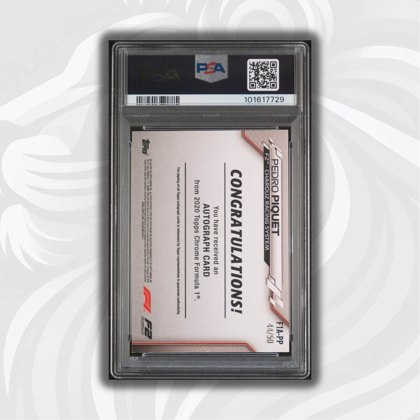 PSA 7 - 44/50 Auto - Pedro Piquet #F1A-PP - Topps Chrome 2020 - Gold Wave (POP1, 2 HIGHER)