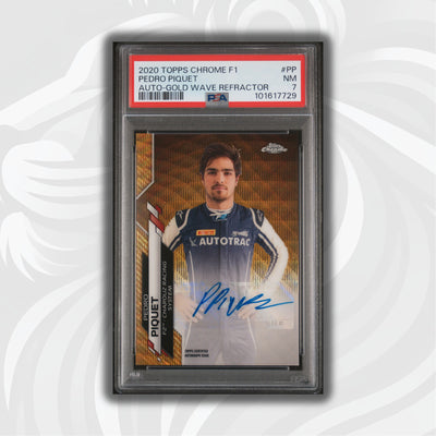 PSA 7 - 44/50 Auto - Pedro Piquet #F1A-PP - Topps Chrome 2020 - Gold Wave (POP1, 2 HIGHER)