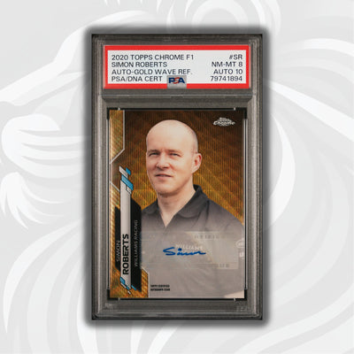 PSA 8/10 - 33/50 Auto - Simon Roberts #F1A-SR - Topps Chrome 2020 - Gold Wave (POP2)