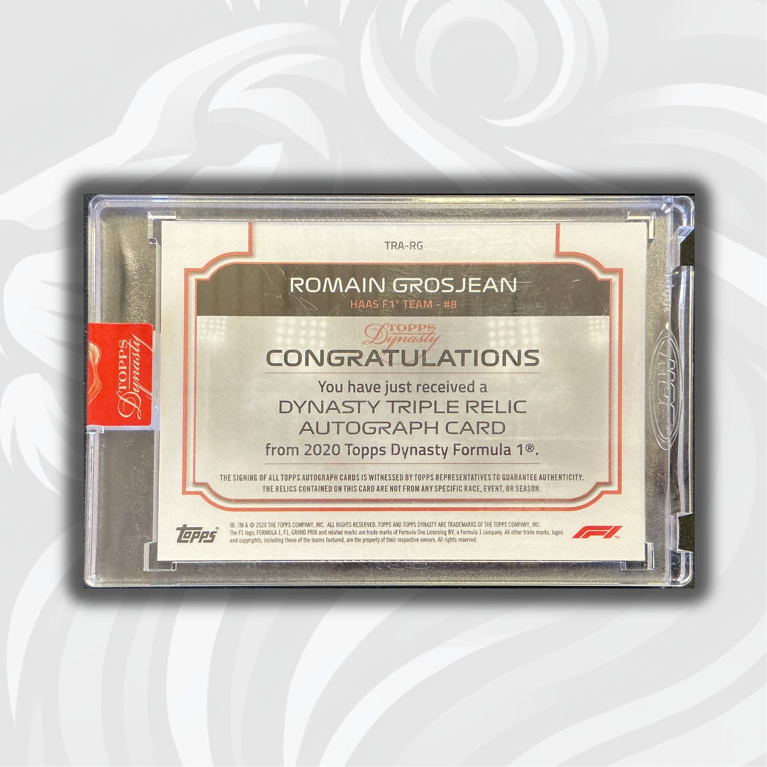 03/10  Romain Grosjean #TRA-RG – 2020 Topps Dynasty F1 – Triple Relic Autograph