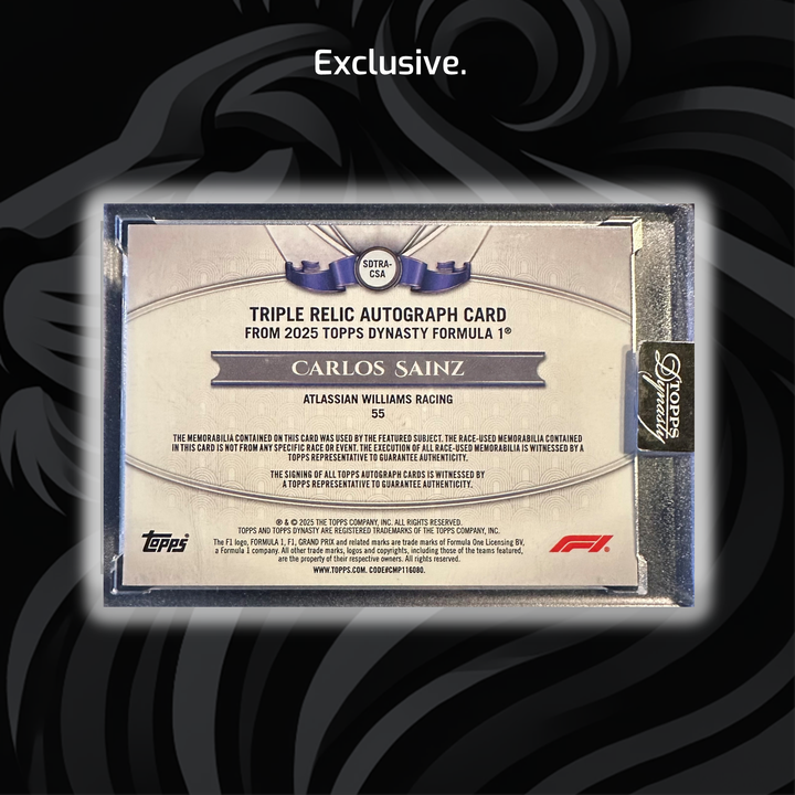 1/1 Gold - Carlos Sainz #SDTRA-CSA - Dynasty Triple Relic Autograph - 2025 Topps Dynasty F1