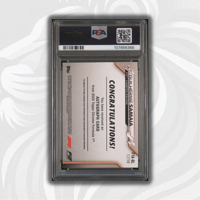 PSA 8 - 12/50 Auto - Guilherme Samaia #F1A-GL - Topps Chrome 2020 - Gold Wave (POP1)
