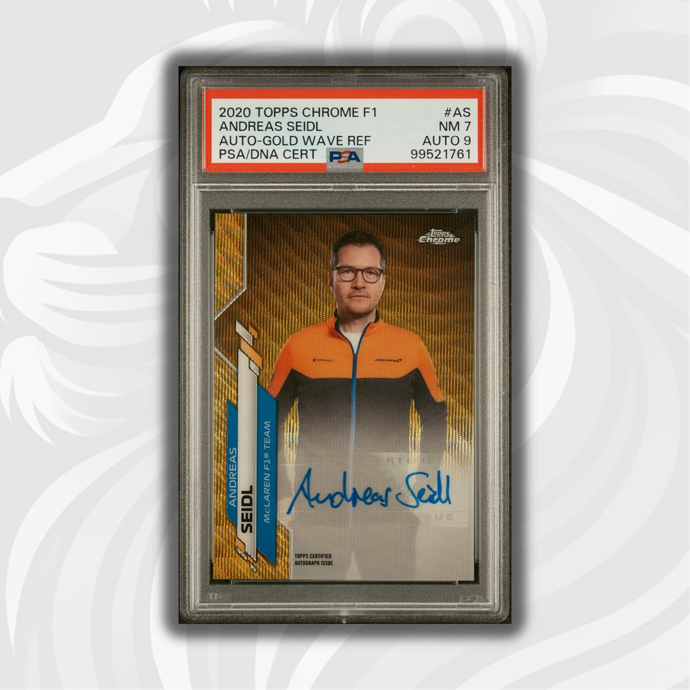 PSA 7/9 - 01/50 Auto - Andreas Seidl #F1A-AS - Topps Chrome 2020 - Gold Wave (POP1)