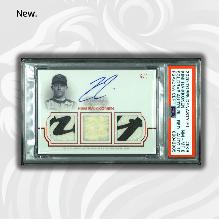PSA 10/8 - 5/5 Kimi Raikkonen #TRA-IIKR - Red - 2020 Dynasty Triple Relic Autograph