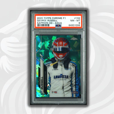 PSA 8 - RC - 66/99 George Russell #192 - Sapphire - Aqua - 2020 Chrome F1
