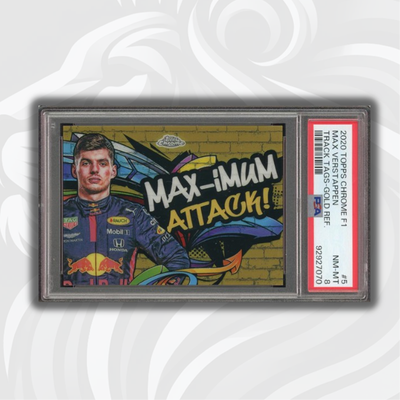 PSA 8 - 9/50 - Max Verstappen #5 - Track Tags - Gold - 2020 Topps Chrome F1