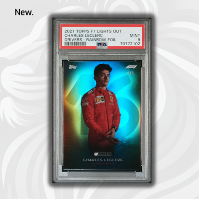 PSA 9 - 4/5 Charles Leclerc - Rainbow Foil - 2021 Topps Lights Out F1