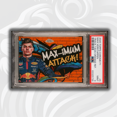 PSA 9 - 22/25 - Max Verstappen #5 - Track Tags - Orange - 2020 Topps Chrome F1