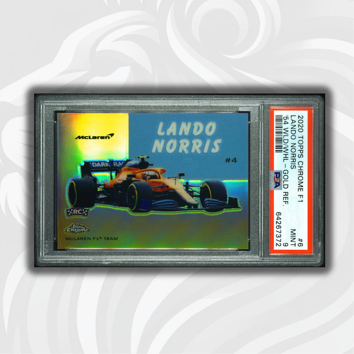 PSA 9 - 11/50 Lando Norris #54W-6 - Gold - 2020 Topps Chrome F1 - Rookie Card