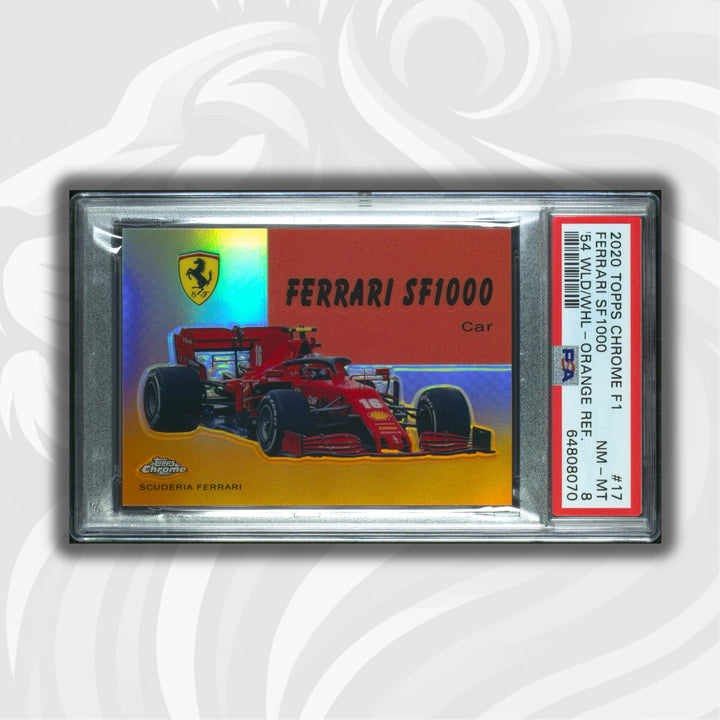 PSA 8 - 4/25 Ferrari SF1000 #54W-17 - Orange - 2020 Topps Chrome F1