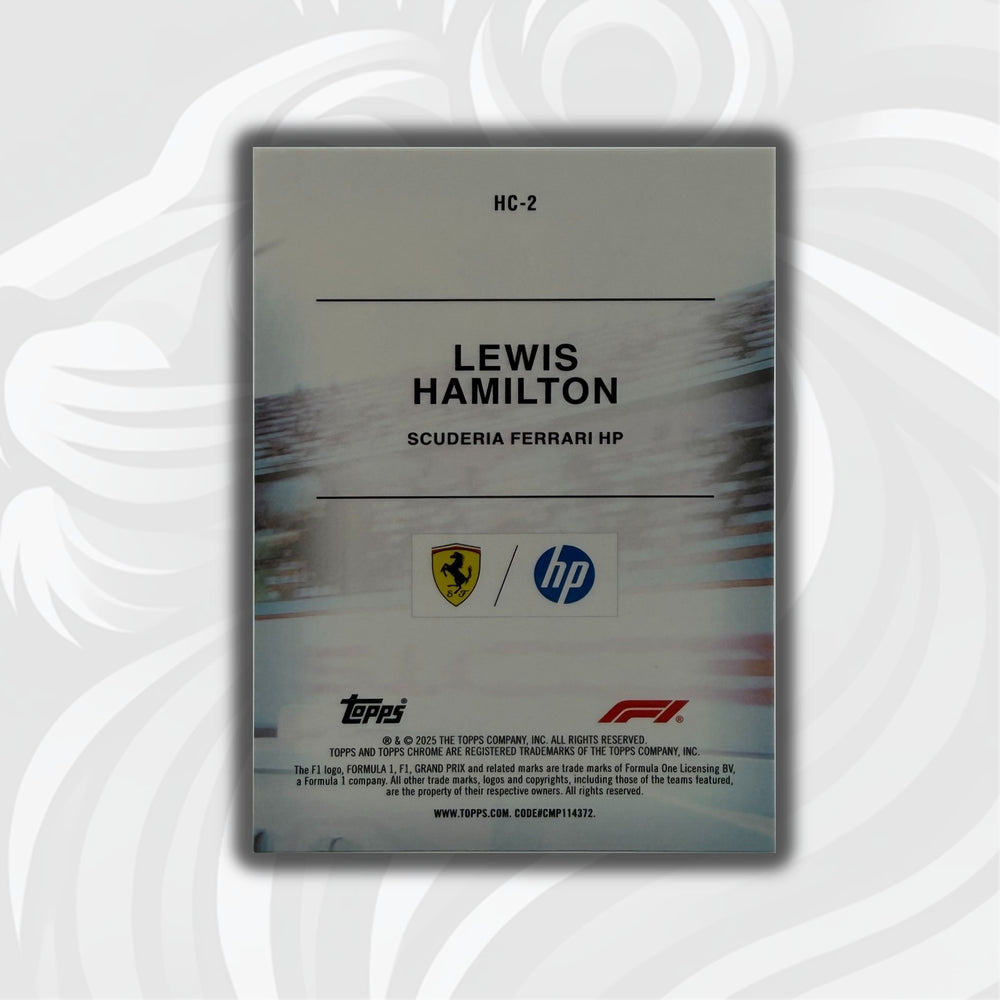 Lewis Hamilton #HC-2 - 2025 Topps Chrome F1 - Helmet Collection - Back