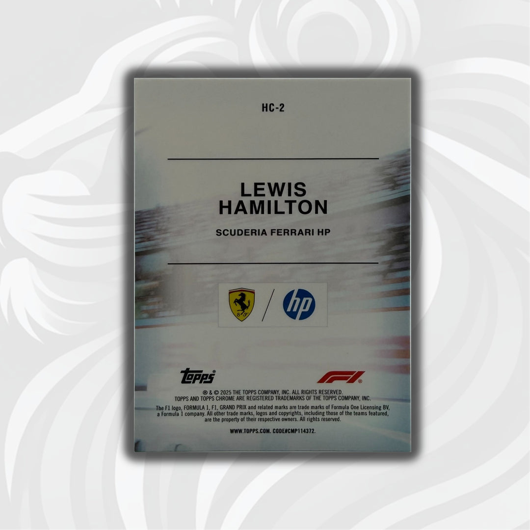 Lewis Hamilton #HC-2 - 2025 Topps Chrome F1 - Helmet Collection - Back