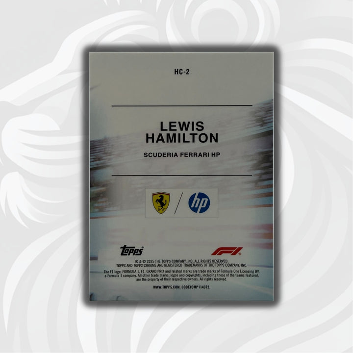 Lewis Hamilton #HC-2 - 2025 Topps Chrome F1 - Helmet Collection - Back