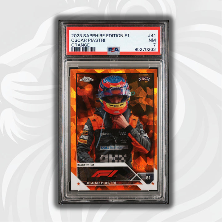 PSA 7 - 10/25 Oscar Piastri #41 - Orange - Sapphire Edition - 2023 Topps Chrome F1 - Rookie Card