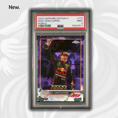 PSA 9 - 02/10 Max Verstappen #172 - Purple - Sapphire - 2022 Topps Chrome F1