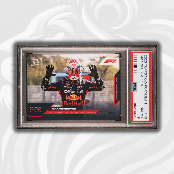 PSA 8 - Max Verstappen - 2023 Topps Now #43 - 10 Wins