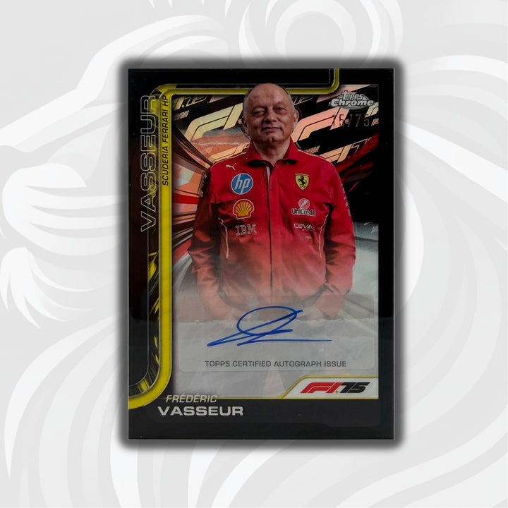 15/75 Frédéric Vasseur - 2025 Topps Chrome F1 - Chrome Autograph - Front